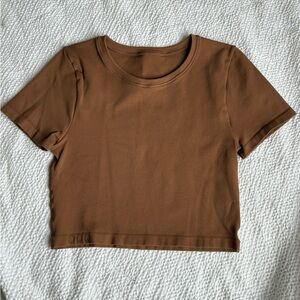 Women’s OQQ Brown Crop Top Tshirt